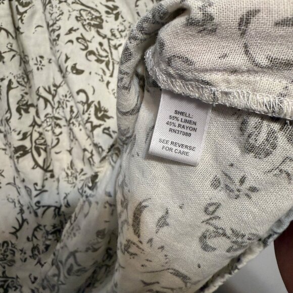 Cato Woman Floral Print Short Sleeve Top Size 26/28W Beige & Olive - Picture 5 of 8